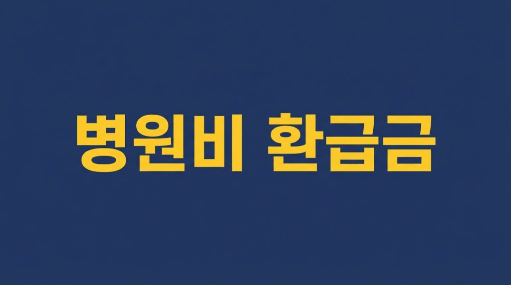 병원비 환급금을 설명하는 네이비 배경 텍스트 이미지
