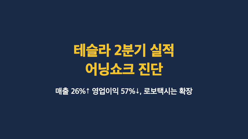 테슬라 2분기 실적 발표 이후 로보택시 서비스 지역 확대를 보여주는 통계 카드