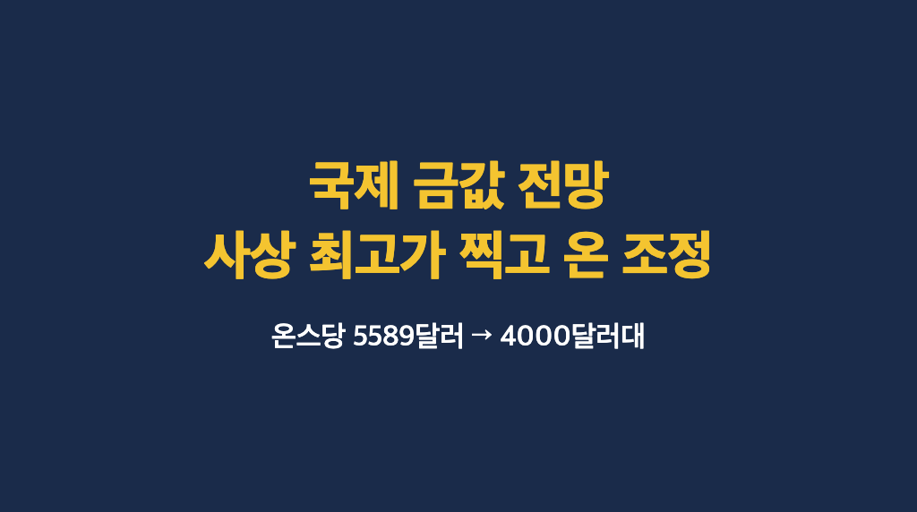 온스당 4000달러를 넘어선 국제 금 가격과 사상 최고가 소식을 전하는 네이비 배경의 타이틀 이미지