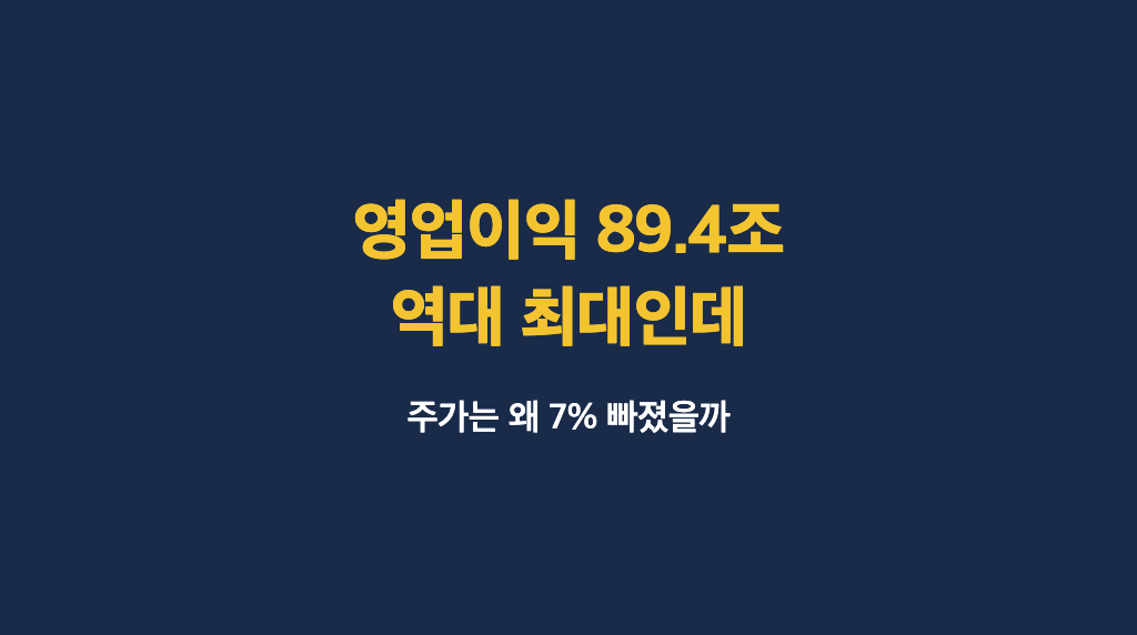 삼성전자 2분기 영업이익 89.4조 '역대 최대'인데, 주가는 왜 7% 빠졌을까 - 대표이미지