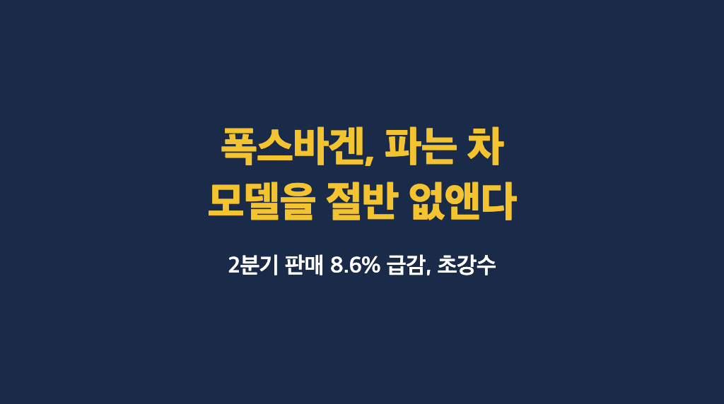 판매 8.6% 급감한 폭스바겐, 파는 차 모델을 절반으로 줄인다 - 대표이미지