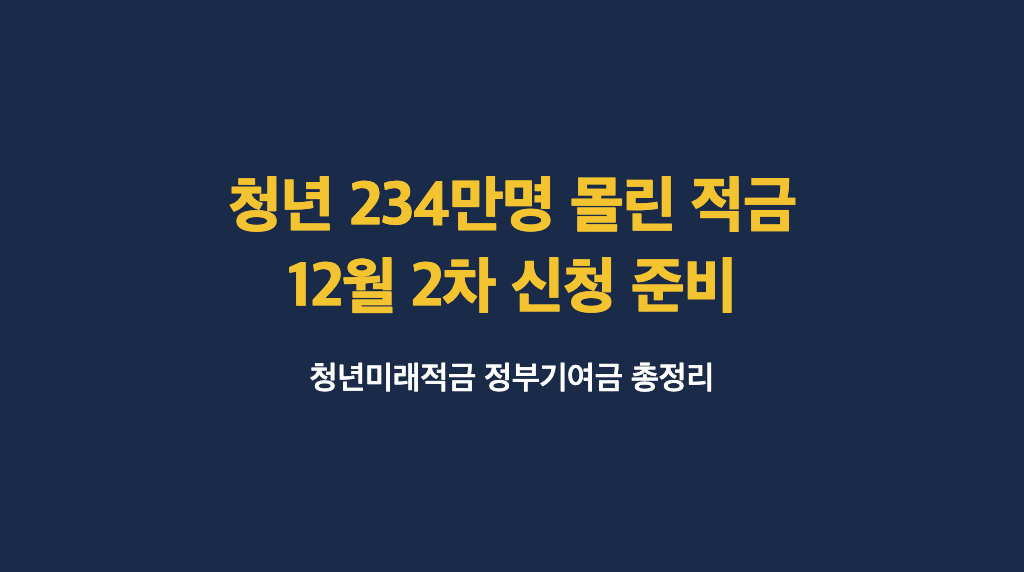청년 234만명이 몰렸다는 이 적금, 12월 2차 신청 전에 확인하세요 - 대표이미지